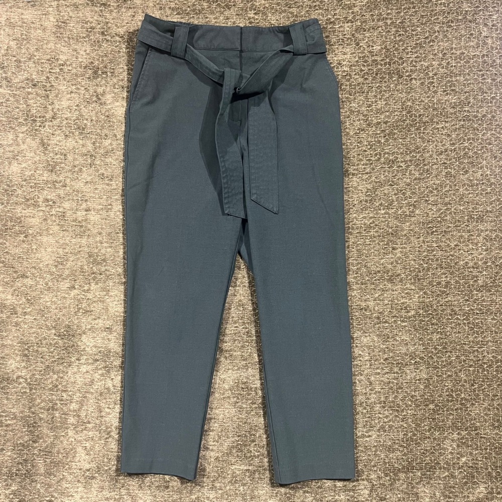 Rachel Zoe Trousers Womens 10 Green Tie Waist Tapered Leg Pants